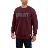 CARHARTT Felpa da uomo Mens Carhartt Block Logo Sweatshirt Heather Port