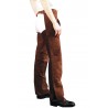 CHAPS WESTERN IN PELLE SCAMOSCIATA Con Zip