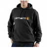 CARHARTT Felpa da uomo con cappuccio e logo SIGNATURE LOGO HOODED SWEATSHIRT BLACK