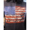 Felpa con cappuccio e zip da donna "Usa Flag"